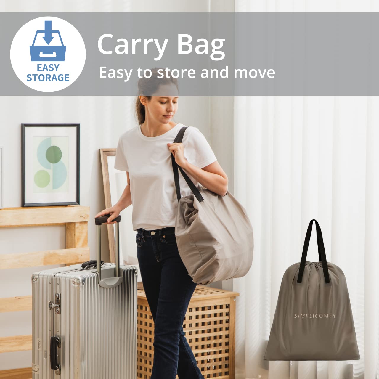 Simpli Comfy Twin 45,7 cm Luftmatratze mit Doppelpumpe – Verstellbare Härte, selbstaufblasend, mit Tasche, ideal für Gäste