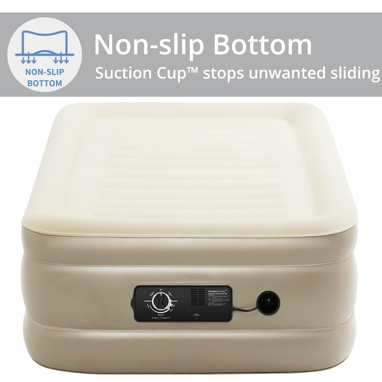 Simpli Comfy Twin 45,7 cm Luftmatratze mit Doppelpumpe – Verstellbare Härte, selbstaufblasend, mit Tasche, ideal für Gäste