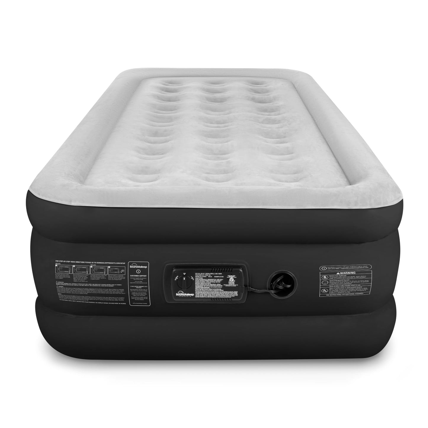 SoundAsleep Dream Series Twin XL Air Mattress with ComfortCoil Tech & High-Capacity Pump – Raised, Portable, Adjustable