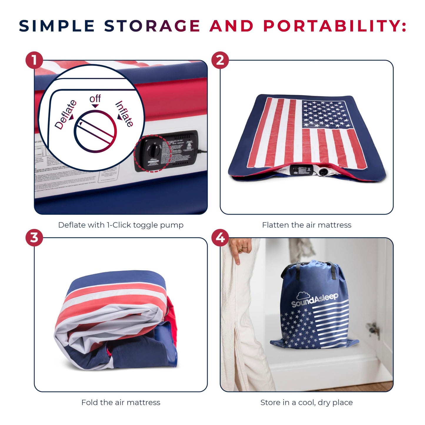 SoundAsleep Dream Series Queen Air Mattress with ComfortCoil Tech & Built-in Pump – Raised, Adjustable, Portable Bed