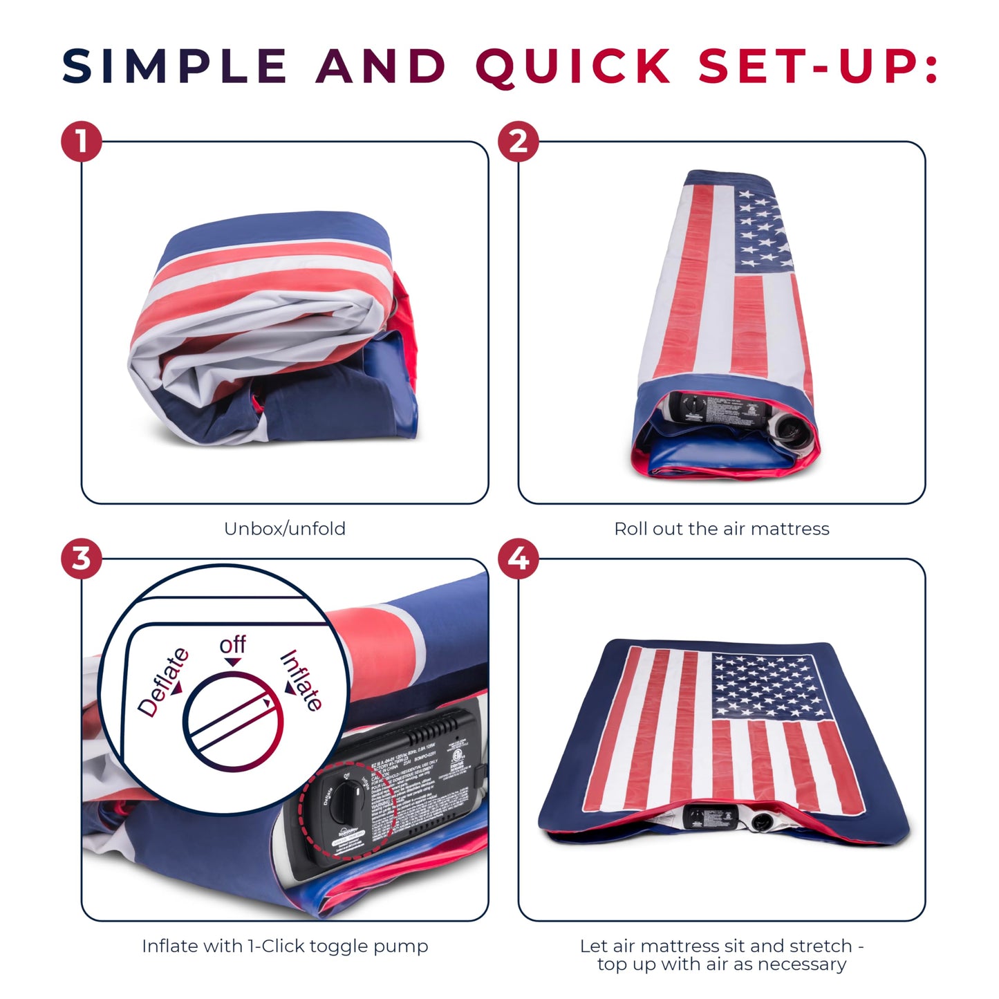 SoundAsleep Dream Series Queen Air Mattress with ComfortCoil Tech & Built-in Pump – Raised, Adjustable, Portable Bed