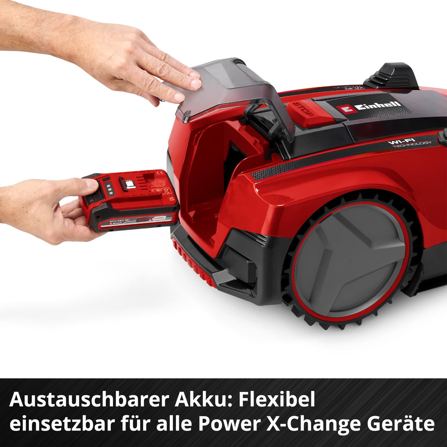 Einhell Mähroboter FREELEXO CAM PLUS 600 Power X-Change (18 V, Kamera statt Begrenzungsdraht, für 600 m², WiFi, Brushless, bis 25 % Steigung, inkl. 4,0 Ah Plus Akku)