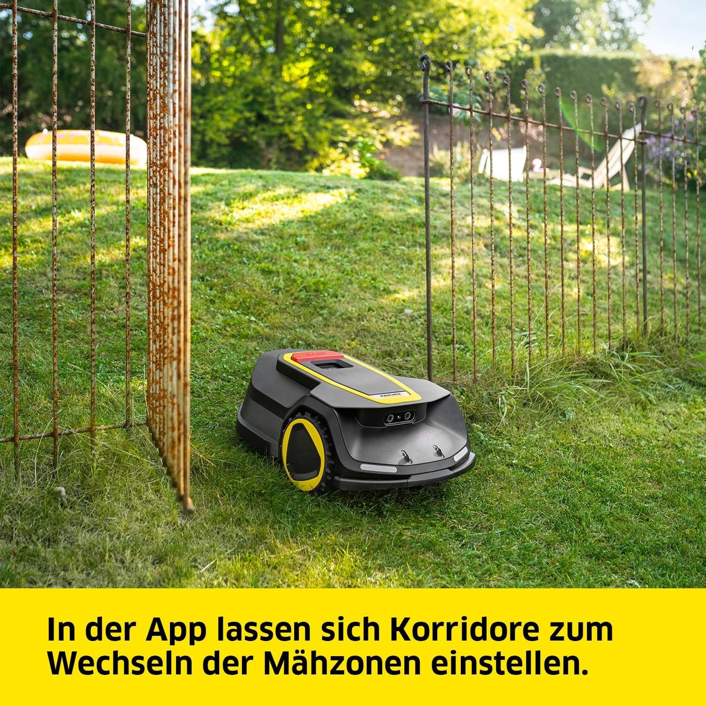 Kärcher Mähroboter RCX 6, ohne Begrenzungskabel, Flächenleistung: 3.000 m², Paralleles Bahnenfahren, bis zu 70% Steigung, rasenschonende Traktion, Allrad-Antrieb, Igelerkennung, GPS + RTK + Kamera