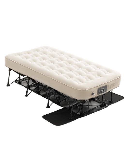 VEVOR Single Air Mattress with Frame & Built-in Pump – 188.5x105x58cm Inflatable Bed, Ideal for Guests, Travel, Camping