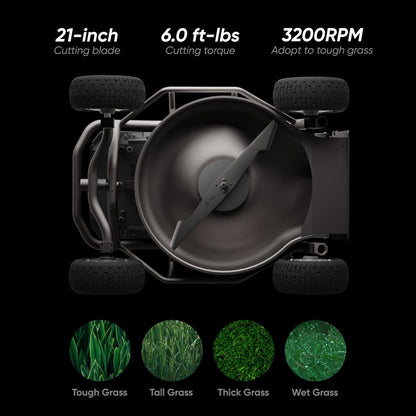 Mowrator Fernbedienung Rasenmäher S1 4WD 56V12Ah, Multifunktions RC Rasenmäher mit 3,8-10,9 cm Schnitthöhe 53,3 cm Schnittbreite für 75% Steigung (37°) zum Mähen von 0,75 Acres