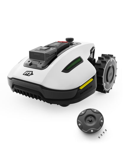 MAMMOTION YUKA Mini 500 Mähroboter ohne Begrenzungskabel,Empf. 500 m², NetRTK+Vision Rasenmäher Roboter, KI Smarte Hindernisvermeidung Rasenroboter, 50% Steigung (YUKA mini 500&Trennscheibe)