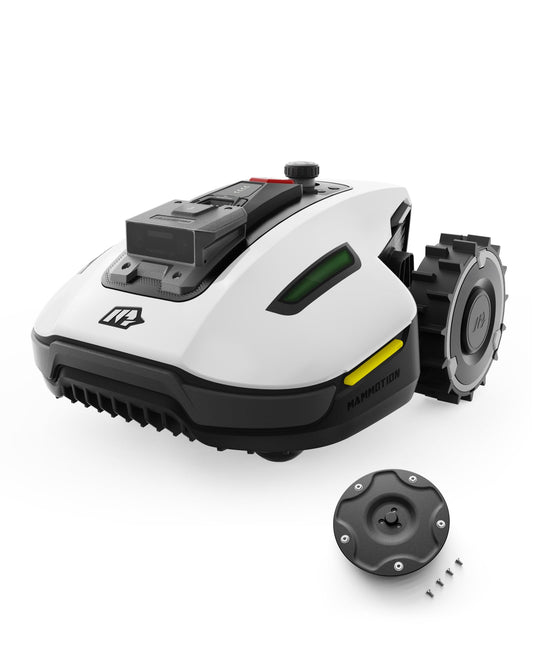 MAMMOTION YUKA Mini 500 Mähroboter ohne Begrenzungskabel,Empf. 500 m², NetRTK+Vision Rasenmäher Roboter, KI Smarte Hindernisvermeidung Rasenroboter, 50% Steigung (YUKA mini 500&Trennscheibe)