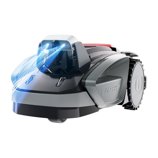 Sunseeker V3 Plus Mähroboter ohne Begrenzungskabel 1000 m², Vision AI Doppel-Auge, 42% Steigung, App-Steuerung, Rasenmäher mit EIN-klick-Mähen, silbergrau