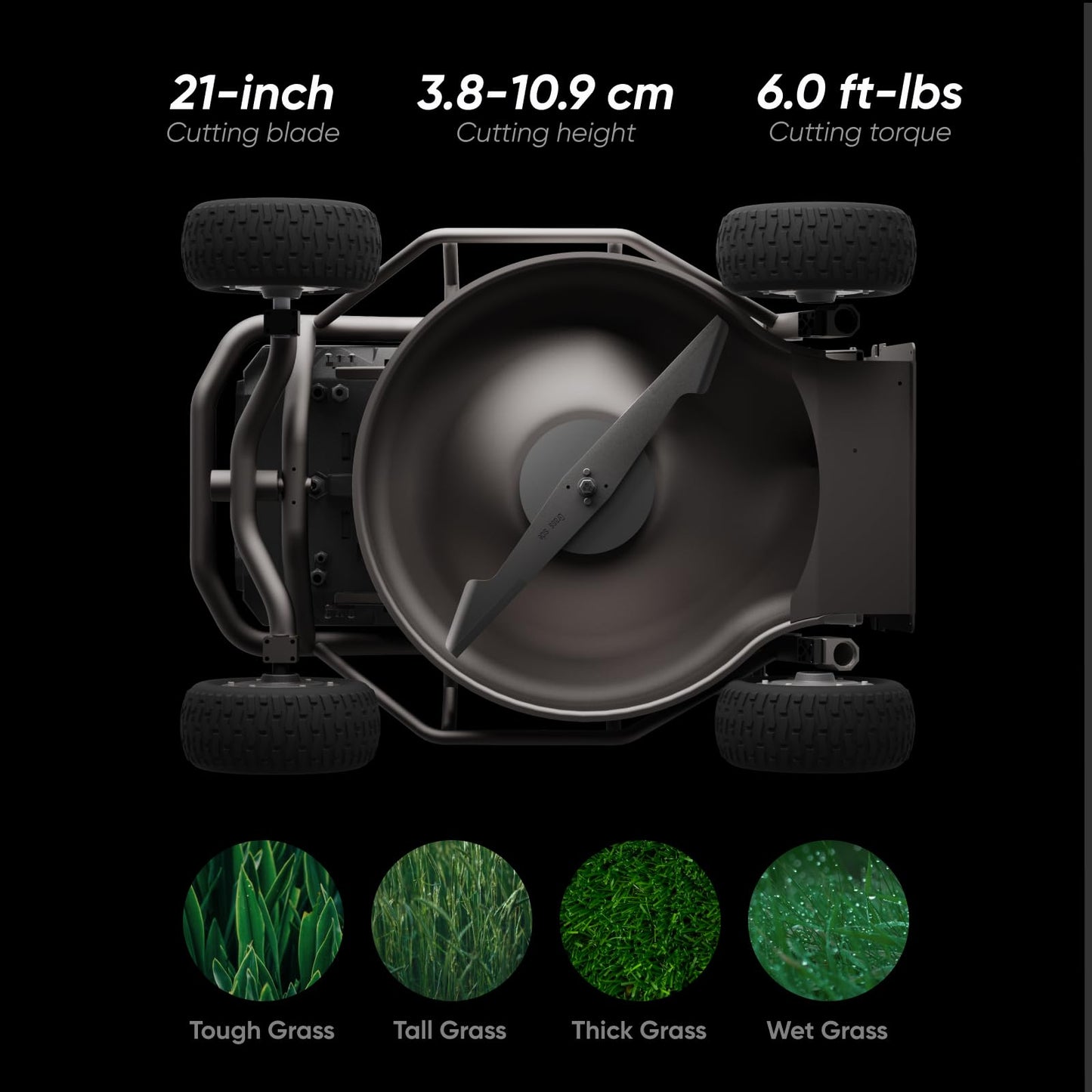 Mowrator S1 4WD Ferngesteuerter Rasenmäher 56V 18Ah – Multifunktionaler RC-Rasenmäher mit echter 21" Klinge, 3,8–11 cm Schnitthöhe, geeignet für 75 % Steigung (37°), Mähfläche bis 4500m²