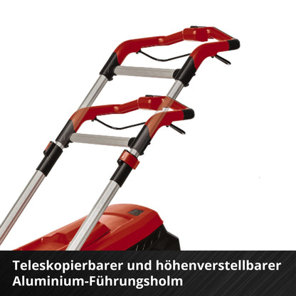 Einhell Akku-Rasenmäher RASARRO 36/38 Kit Power X-Change (36 V, 38 cm Schnittbreite, 450 m², Brushless, Mulchfunktion, 45L Fangkorb, inkl. 2x 4,0 Ah Akkus + Twincharger)