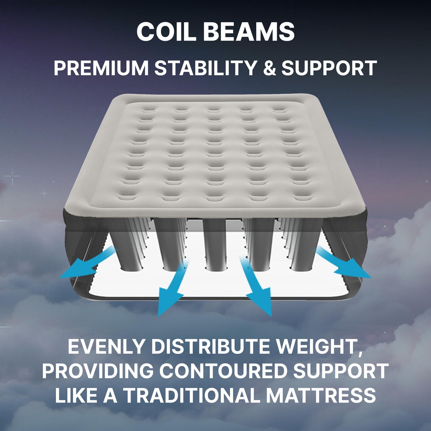 SLEEPLUX Dream AlwayzAire Queen Air Mattress with Built-in Pump – 50.8 cm Raised Bed for Home & Guests
