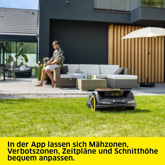 Kärcher Mähroboter RCX 6, ohne Begrenzungskabel, Flächenleistung: 3.000 m², Paralleles Bahnenfahren, bis zu 70% Steigung, rasenschonende Traktion, Allrad-Antrieb, Igelerkennung, GPS + RTK + Kamera