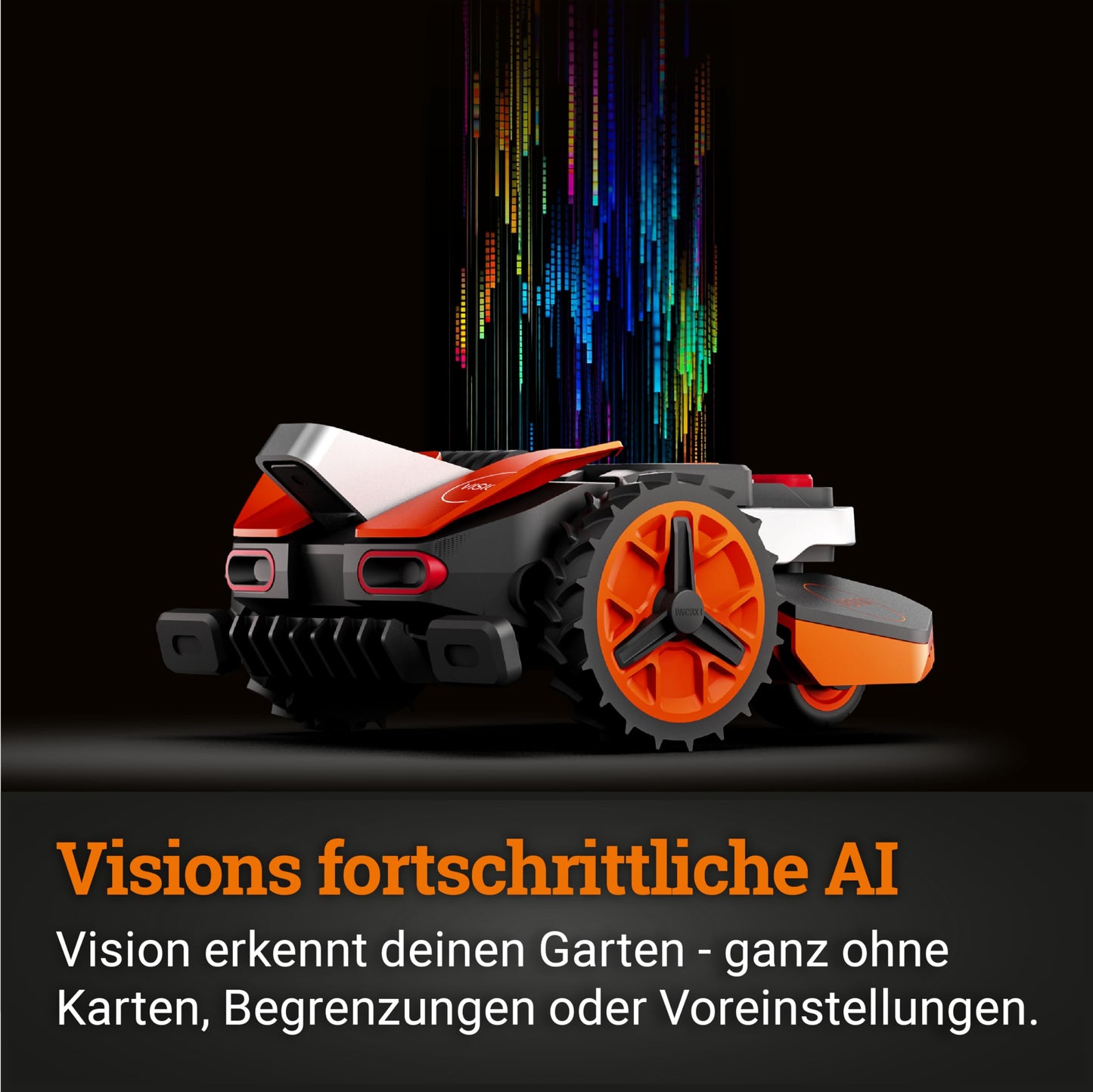 WORX Landroid Vision M550 WR205E - Mähroboter ohne Begrenzungskabel für Gärten bis 550m², AI Rasenmäher Roboter (WLAN & Bluetooth, aktive Hindernisvermeidung mit KI-Technologie, Igelschutz)