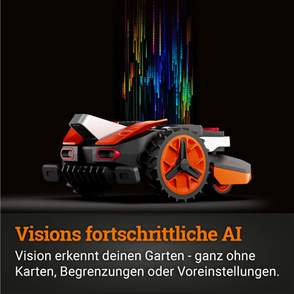 WORX Landroid Vision L1300 WR213E.1 - Mähroboter ohne Begrenzungskabel für Gärten bis 1300m², AI Rasenmäher Roboter (WLAN & Bluetooth, aktive Hindernisvermeidung mit KI-Technologie, Igelschutz)