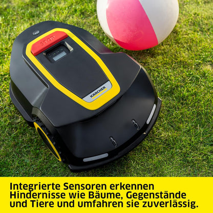 Kärcher Mähroboter RCX 6, ohne Begrenzungskabel, Flächenleistung: 3.000 m², Paralleles Bahnenfahren, bis zu 70% Steigung, rasenschonende Traktion, Allrad-Antrieb, Igelerkennung, GPS + RTK + Kamera