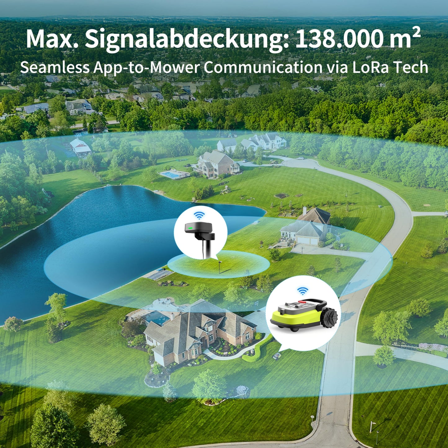UBHOME M10 Rasenmäher Roboter, Mähroboter ohne Begrenzungskabel für Rasenflächen bis 1000m², Vision+RTK Fusion-Mapping ,Smart-Navigation, Hindernisvermeidung, App-Steuerung