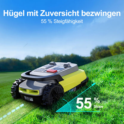 UBHOME M10 Mähroboter ohne Begrenzungskabel, Vision+RTK Fusion-Mapping,Smart-Navigation, Garten bis 1000m², Hindernisvermeidung, App-Steuerung,55% Steigung