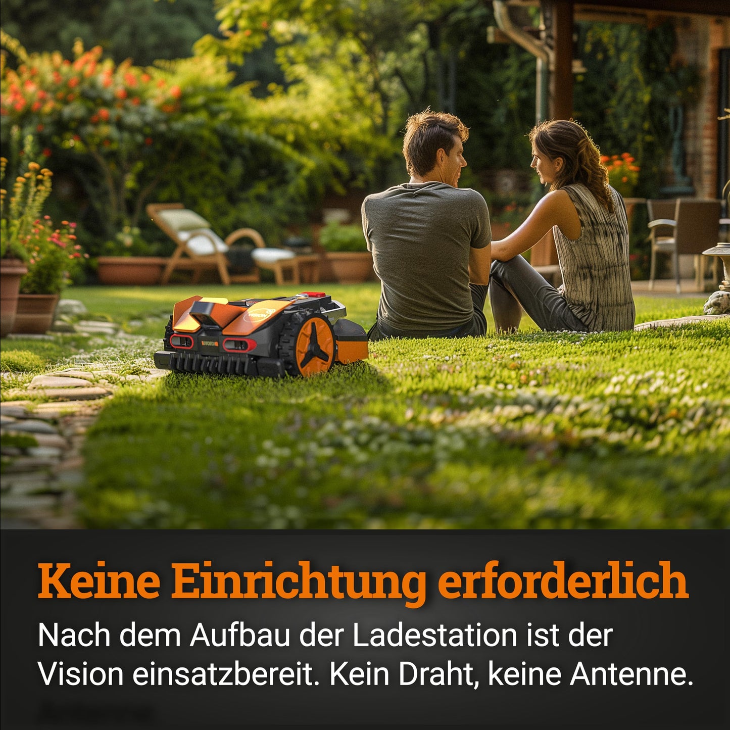 WORX Landroid Vision L1300 WR213E.1 - Mähroboter ohne Begrenzungskabel für Gärten bis 1300m², AI Rasenmäher Roboter (WLAN & Bluetooth, aktive Hindernisvermeidung mit KI-Technologie, Igelschutz)