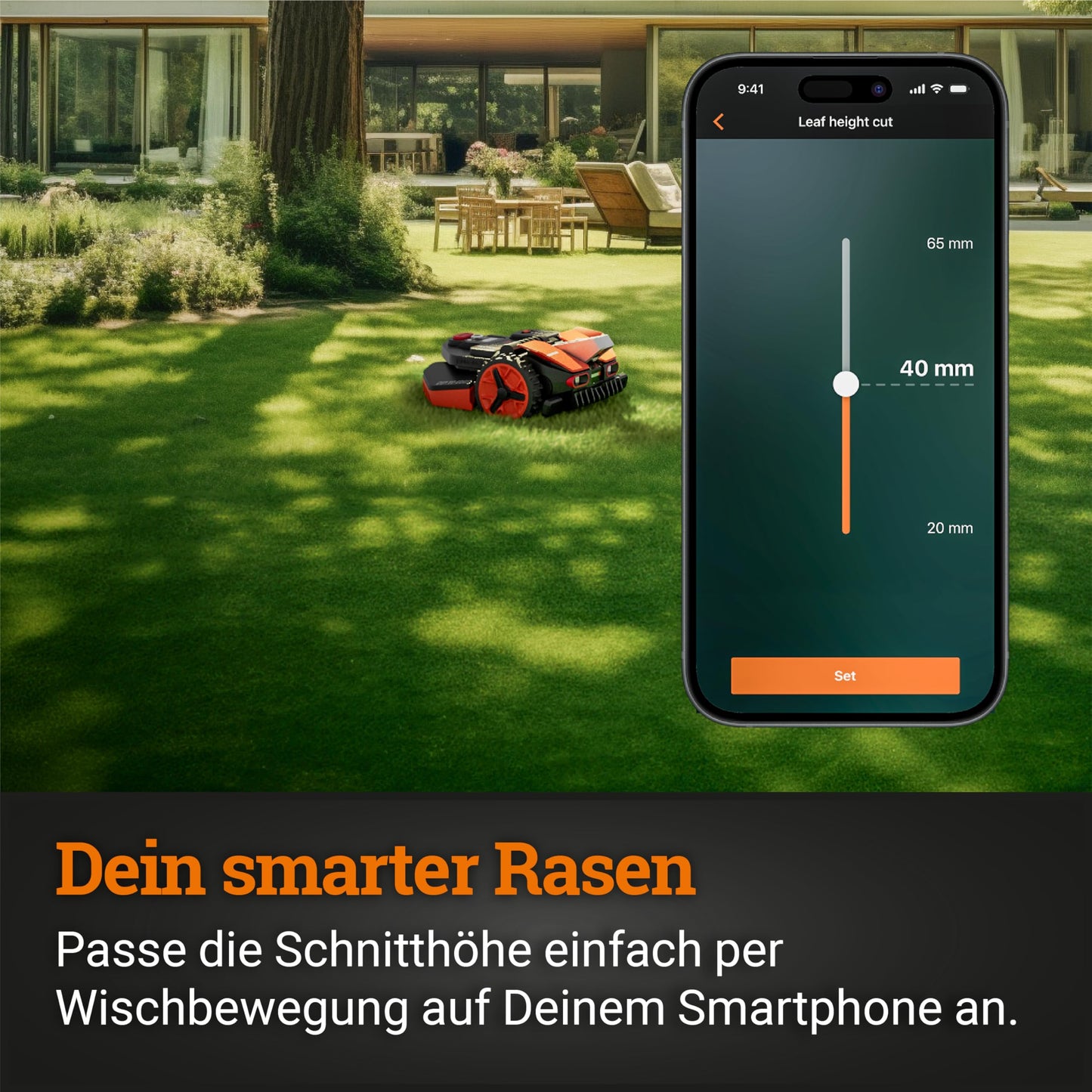 WORX Landroid Vision L1300 WR213E.1 - Mähroboter ohne Begrenzungskabel für Gärten bis 1300m², AI Rasenmäher Roboter (WLAN & Bluetooth, aktive Hindernisvermeidung mit KI-Technologie, Igelschutz)