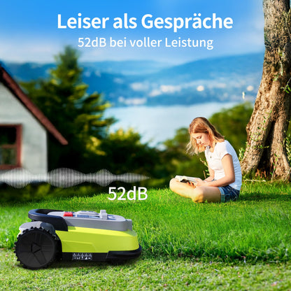 UBHOME M10 Rasenmäher Roboter, Mähroboter ohne Begrenzungskabel für Rasenflächen bis 1000m², Vision+RTK Fusion-Mapping ,Smart-Navigation, Hindernisvermeidung, App-Steuerung