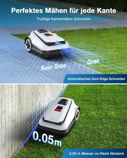 ECOVACS Goat A1600 RTK Mähroboter ohne Begrenzungskabel, 1600m², 330 mm Schnittbreite, LiDAR-unterstützte RTK+Vision Navigation, Rasenmäher Roboter, 100W Schnittleistung, 50% Steigungen