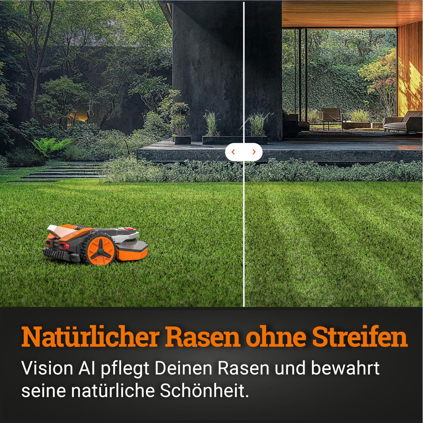 WORX Landroid Vision M800 WR208E.1 - Mähroboter ohne Begrenzungskabel für Gärten bis 800m², AI Rasenmäher Roboter (WLAN & Bluetooth, aktive Hindernisvermeidung mit KI-Technologie, Igelschutz)