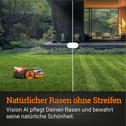 WORX Landroid Vision M800 WR208E.1 - Mähroboter ohne Begrenzungskabel für Gärten bis 800m², AI Rasenmäher Roboter (WLAN & Bluetooth, aktive Hindernisvermeidung mit KI-Technologie, Igelschutz)